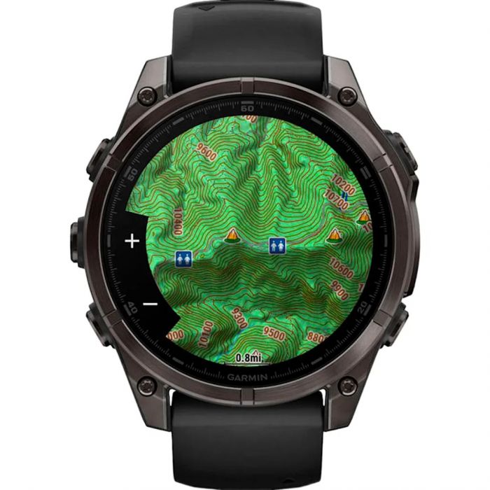 Смарт-годинник Garmin Fenix 8 47mm AMOLED Sapphire Carbon Gray DLC Titanium with Black Silicone (010-02904-29)