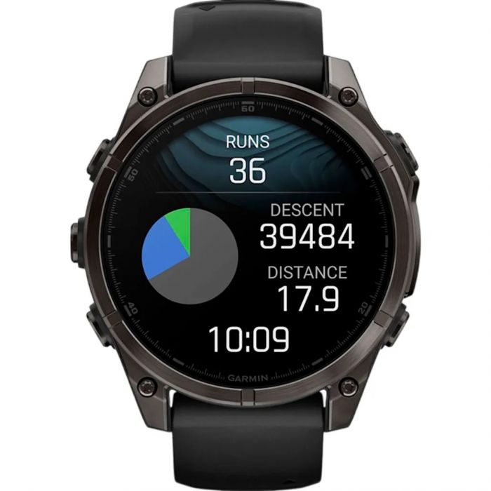 Смарт-годинник Garmin Fenix 8 47mm AMOLED Sapphire Carbon Gray DLC Titanium with Black Silicone (010-02904-29)