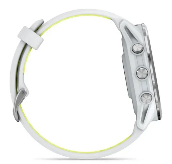 Смарт-годинник Garmin Forerunner 970 Whitestone Titanium with Whitestone/Translucent Amp Yellow Silicone with Silver Buckle (010-02969-61)