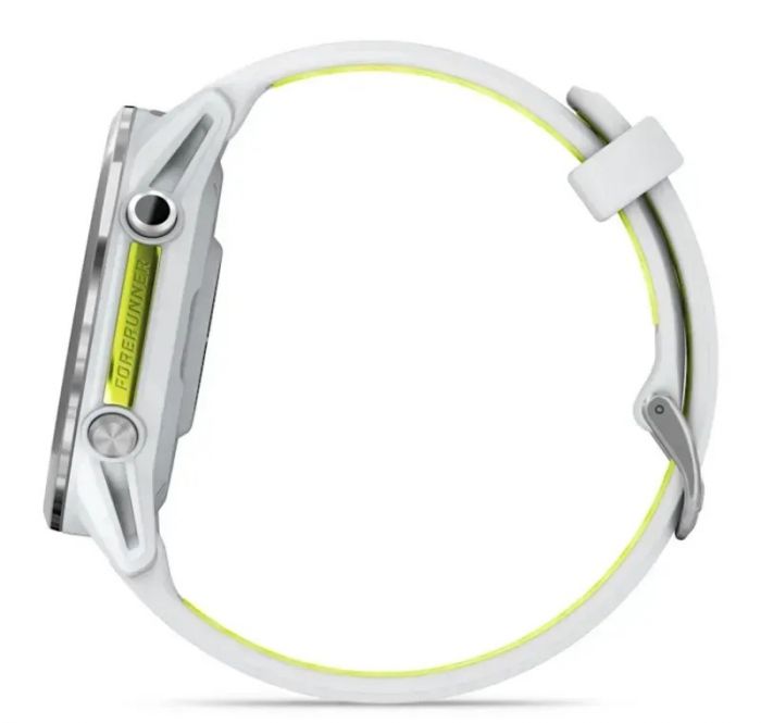 Смарт-годинник Garmin Forerunner 970 Whitestone Titanium with Whitestone/Translucent Amp Yellow Silicone with Silver Buckle (010-02969-61)
