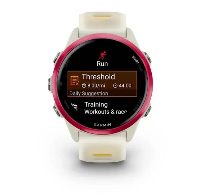 Смарт-годинник Garmin Forerunner 570 42mm Raspberry with Mango/Translucent Bone with Silver Buckle (010-02970-42)