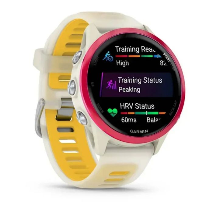 Смарт-годинник Garmin Forerunner 570 42mm Raspberry with Mango/Translucent Bone with Silver Buckle (010-02970-42)