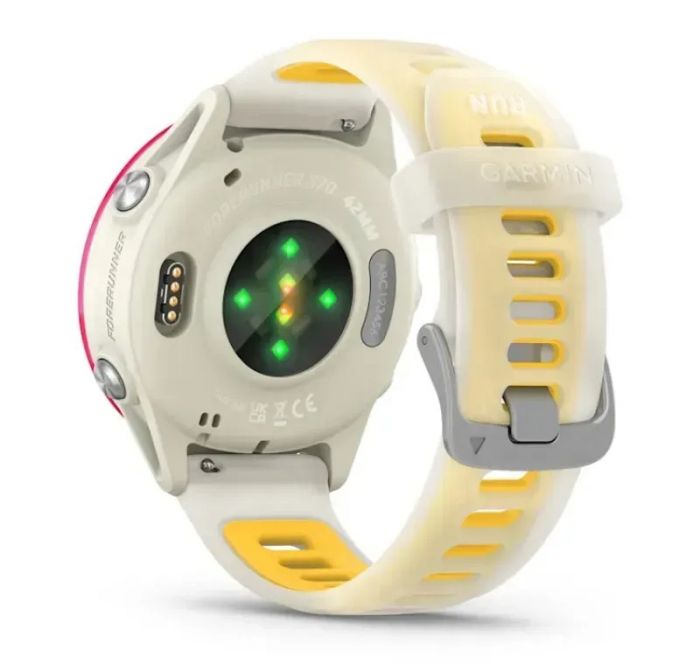 Смарт-годинник Garmin Forerunner 570 42mm Raspberry with Mango/Translucent Bone with Silver Buckle (010-02970-42)