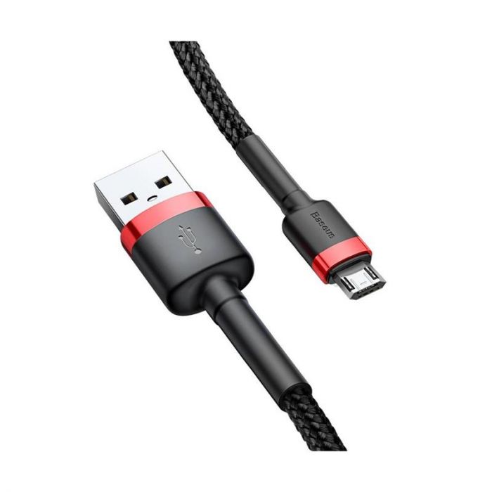 Кабель Baseus Cafule USB-microUSB, 1.5A, 2м Black/Red (CAMKLF-C91)