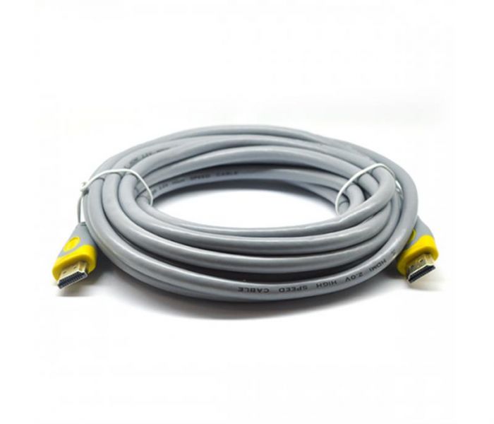 Кабель Merlion HDMI - HDMI V 2.0 (M/M), 10 м, Grey/Yellow (YT-HDMI(M)/(M)HSV2.0-10m/10125) пакет