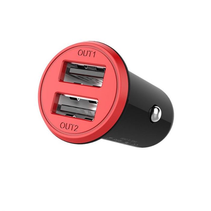 Автомобільний зарядний пристрій ColorWay (2USB,3.4A, 17W) Red/Black (CW-CHA026-BK)