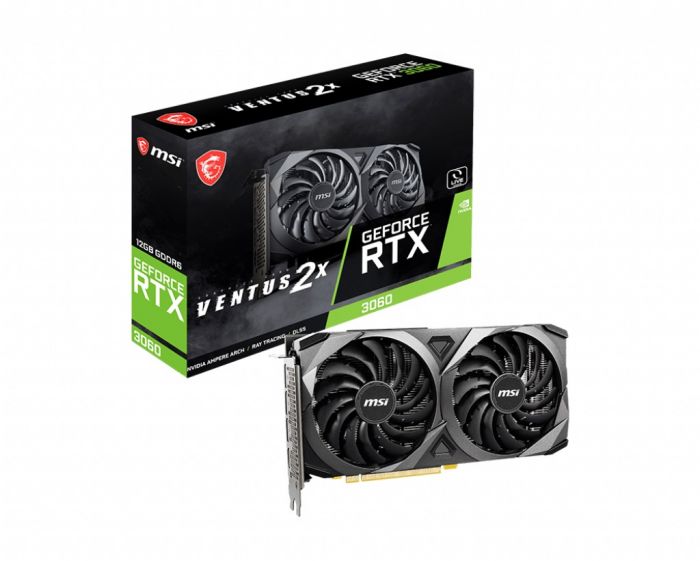 Відеокарта GF RTX 3060 12GB GDDR6 Ventus 2X MSI (GeForce RTX 3060 VENTUS 2X 12G)