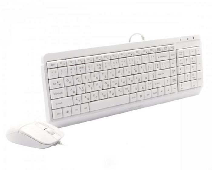 Комплект (клавіатура, миша) A4Tech F1512 White USB