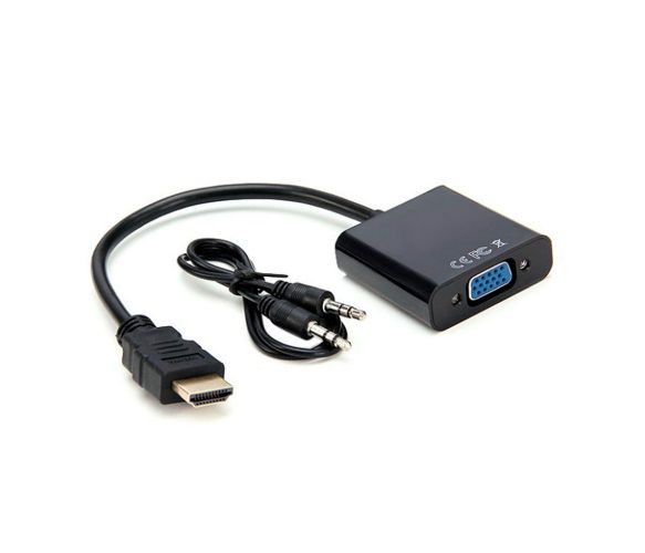 Адаптер Voltronic HDMI - VGA (M/F), 0.1 м, Black (YT-C-HDMI(M)/VGA(F)+AUX-B/08633)