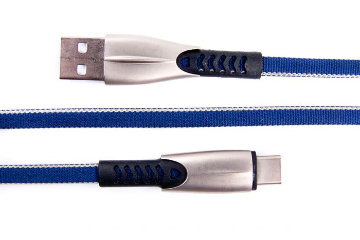 Кабель Dengos USB-USB Type-C 0.25м Blue (PLS-TC-SHRT-PLSK-BLUE)