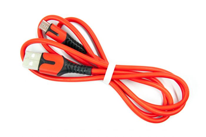 Кабель Dengos USB - micro USB (M/M), 1 м, Red (PLS-M-IND-SOFT-RED)