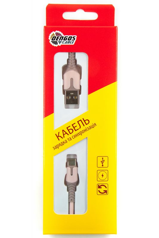 Кабель Dengos USB - USB Type-C (M/M), 1 м, Rose (PLS-TC-IND-SOFT-ROSE)