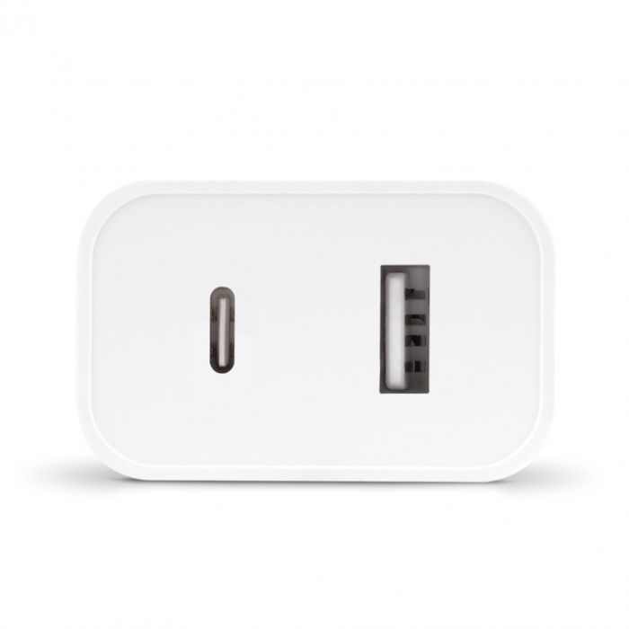 Мережевий зарядний пристрій Ttec SmartCharger Duo USB-C/USB-A 2.4А/12Вт White (2SCS25B)