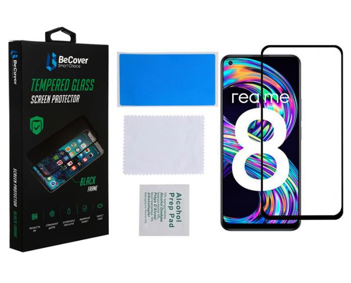 Захисне скло BeCover для Realme 8 Black (706657)