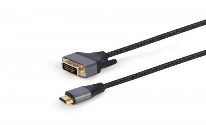 Кабель Cablexpert HDMI - DVI (M/M), двоспрямований, 18 + 1 pin, 1.8 м, Black (CC-HDMI-DVI-4K-6)