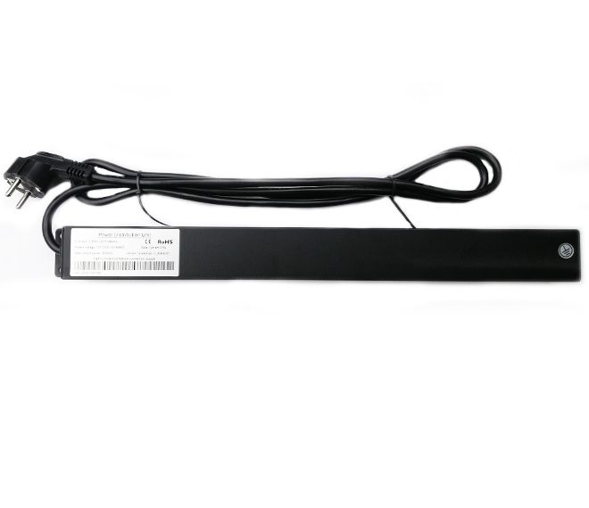 Блок розеток EServer 1U 19" (WT-2261A-GER-9WAY) без вимик., алюм. корп., 9 розеток, 1.8м