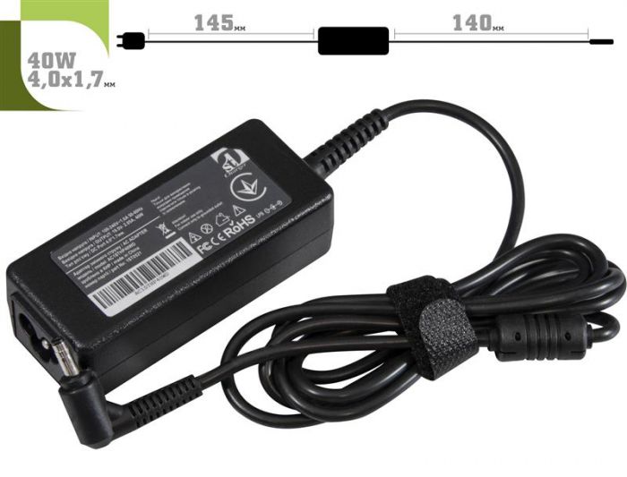 Блок живлення 1StCharger для ноутбука HP 19.5V 40W 2.05A 4.0х1.7мм + каб.живл. (AC1STHP40WD)