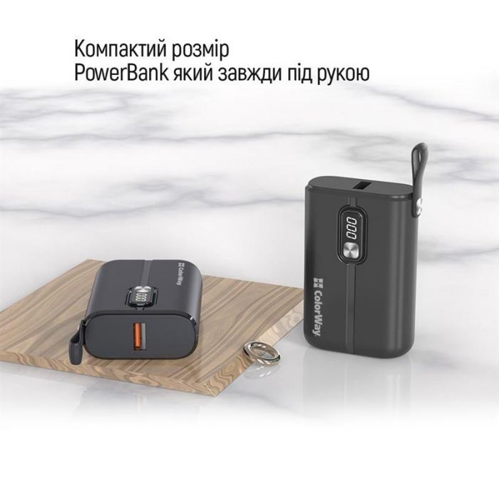 Універсальна мобільна батарея ColorWay Full Power 10000mAh Black (CW-PB100LPK2BK-PDD)