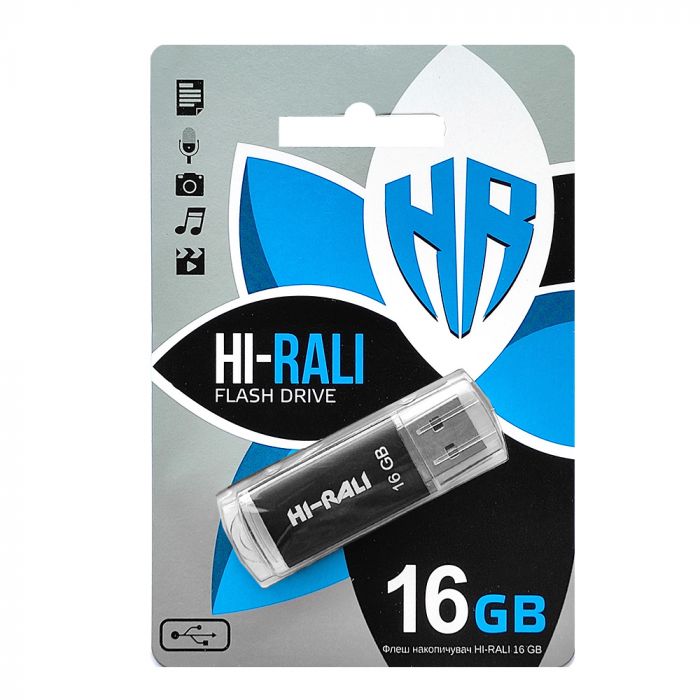 Флеш-накопичувач USB 16GB Hi-Rali Rocket Series Black (HI-16GBVCBK)