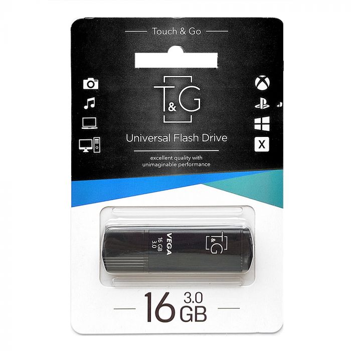 Флеш-накопичувач USB3.0 16GB T&G 121 Vega Series Black (TG121-16GB3BK)