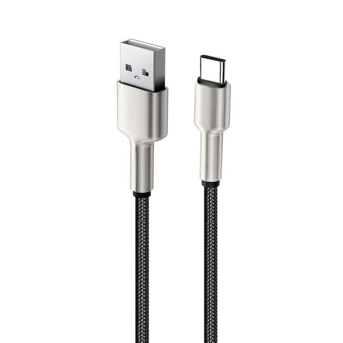 Кабель ColorWay USB-Lightning, head metal, 2.4А, 1м, Black (CW-CBUL046-BK)