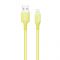 Кабель ColorWay USB-Lightning, soft silicone, 2.4А, 1м, Yellow (CW-CBUL043-Y)