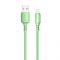 Кабель ColorWay USB-Lightning, soft silicone, 2.4А, 1м, Green (CW-CBUL042-GR)