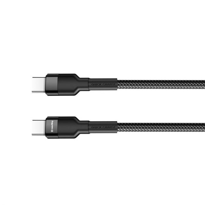 Кабель ColorWay USB Type-C - USB Type-C, 3.0 А, 1 м, Black (CW-CBPDCC047-BK)