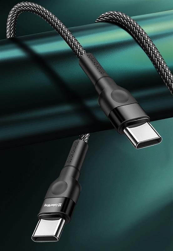 Кабель ColorWay USB Type-C - USB Type-C, 3.0 А, 1 м, Black (CW-CBPDCC047-BK)