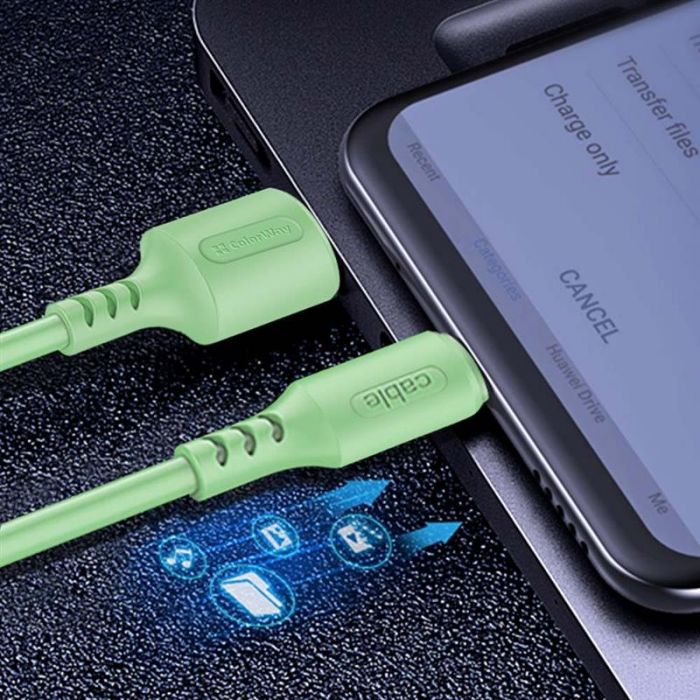 Кабель ColorWay USB - micro USB (M/M), soft silicone, 2.4 А, 1 м, Green (CW-CBUM042-GR)