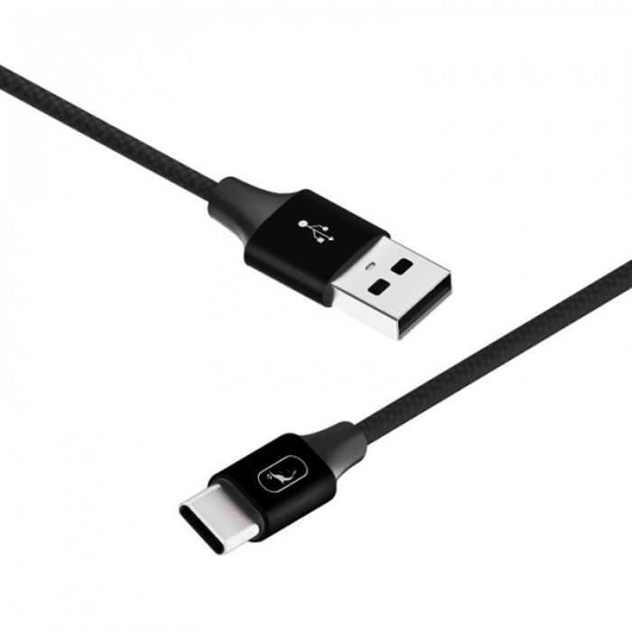 Кабель SkyDolphin S55T Neylon USB - USB Type-C (M/M), 1 м, Black (USB-000436)