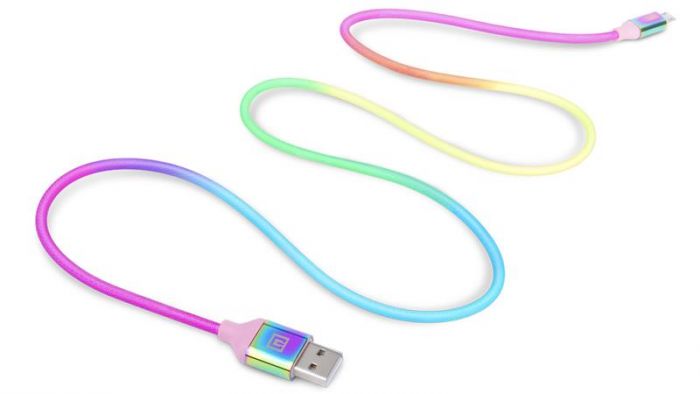 Кабель REAL-EL Premium USB - micro USB (M/M), 1 м, Rainbow (EL123500052)