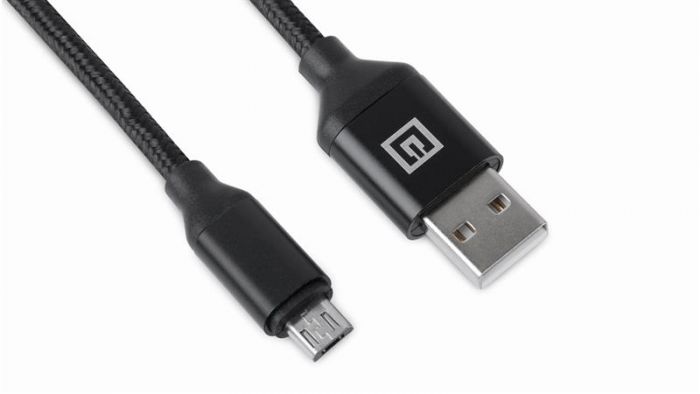 Кабель REAL-EL Premium Fabric USB - micro USB (M/M), 2 м, Black (EL123500048)