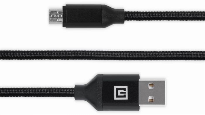 Кабель REAL-EL Premium Fabric USB - micro USB (M/M), 2 м, Black (EL123500048)