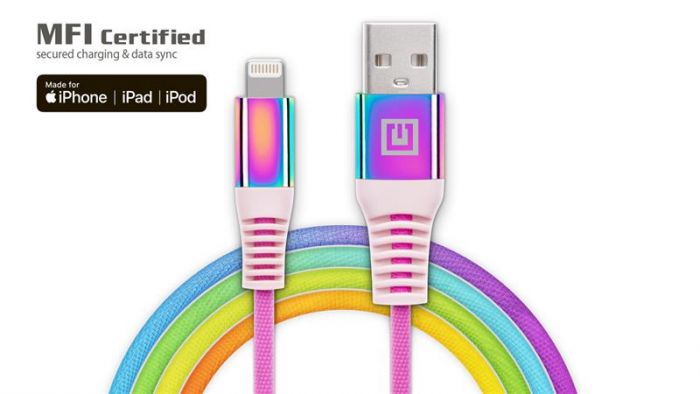 Кабель REAL-EL USB - Lightning (M/M), 1 м, Rainbow (EL123500051)