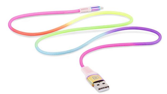 Кабель REAL-EL USB - Lightning (M/M), 1 м, Rainbow (EL123500051)