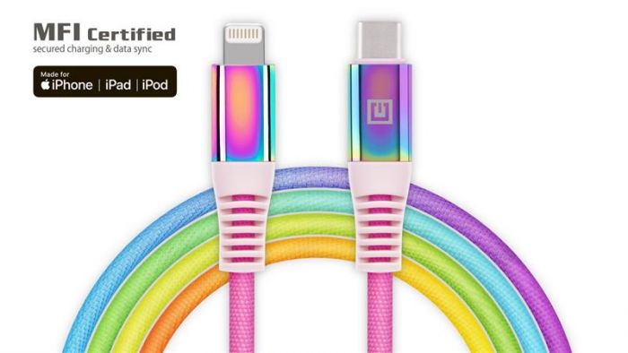 Кабель REAL-EL Rainbow USB-C-Lightning, 1м (EL123500054)