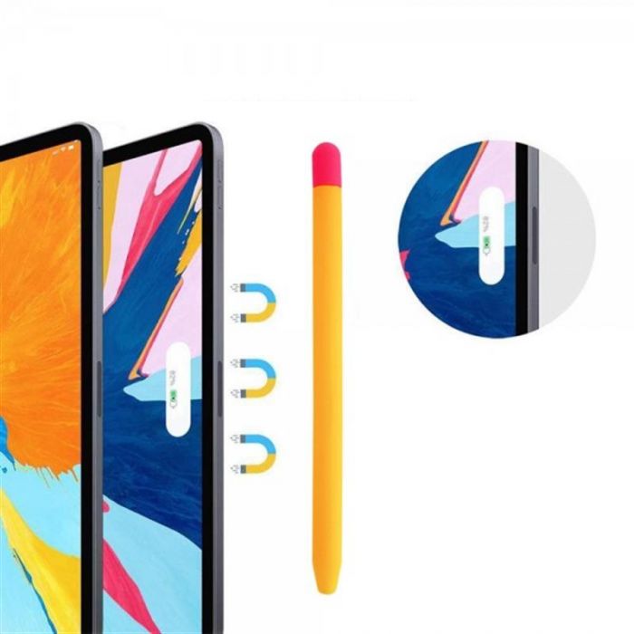 Чохол Goojodoq Matt 2 Golor TPU для стилуса Apple Pencil 2 Yellow/Pink (1005002071193896YP)