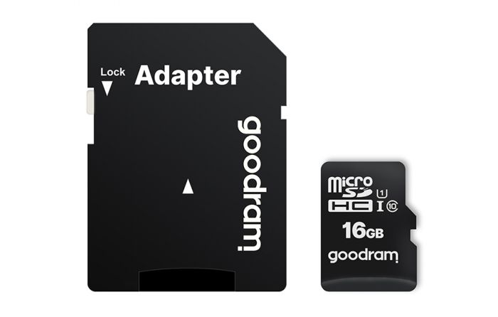 Карта пам`яті MicroSDHC 16GB UHS-I Class 10 GOODRAM + SD-adapter (M1AA-0160R12)