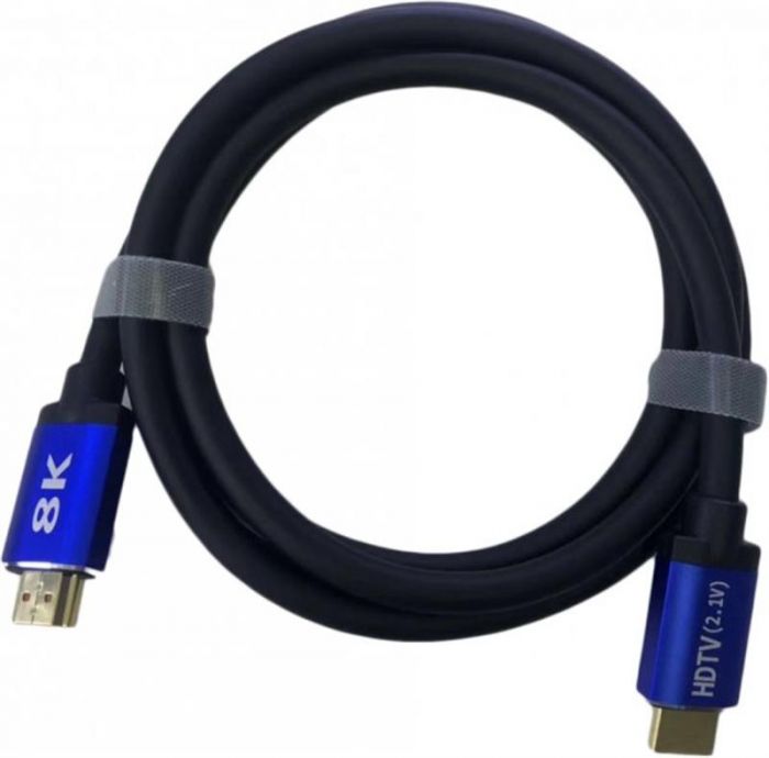 Кабель ATcom HDMI - HDMI V 2.1 (M/M), Real 8K 48Gbps, 10 м, чорний/синій (88810)