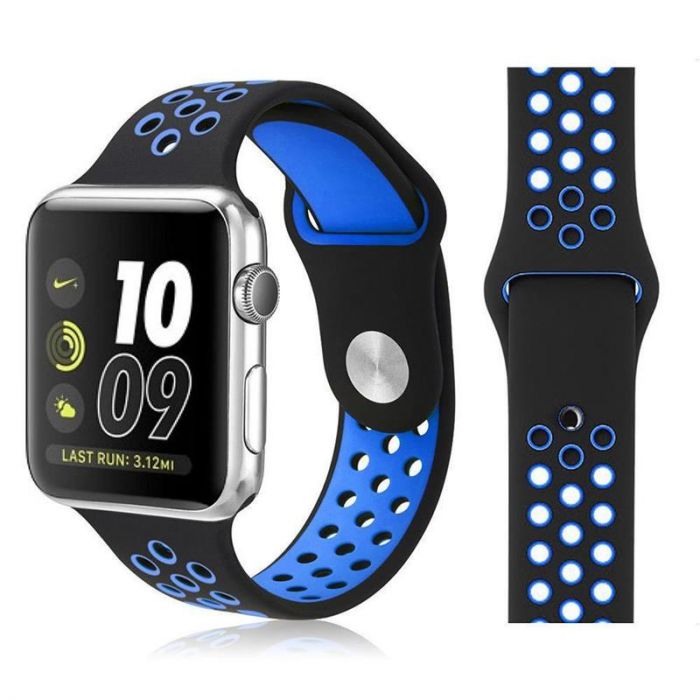 Ремінець BeCover Nike Style для Samsung Galaxy (20mm)/Watch 5/ Watch 4 40/44mm/Watch 4 Classic 42mm/Watch Active/Active 2 40/44mm/Watch 3 41mm/Gear S2/Classic/Gear Sport Black-Blue (705692)