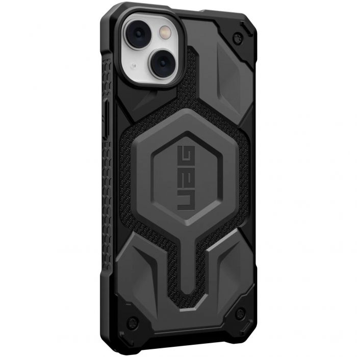 Чохол-накладка Urban Armor Gear Monarch Pro with MagSafe для Apple iPhone 14 Plus/15 Plus Kevlar Silver (114029113933)