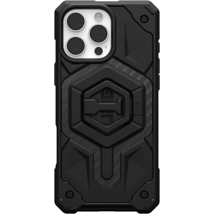 Чохол-накладка+магнітне кільце-тримач Urban Armor Gear Monarch Pro Magsafe для  Apple iPhone 16 Pro Max Carbon Fiber/Black Stand (1144571BV01)