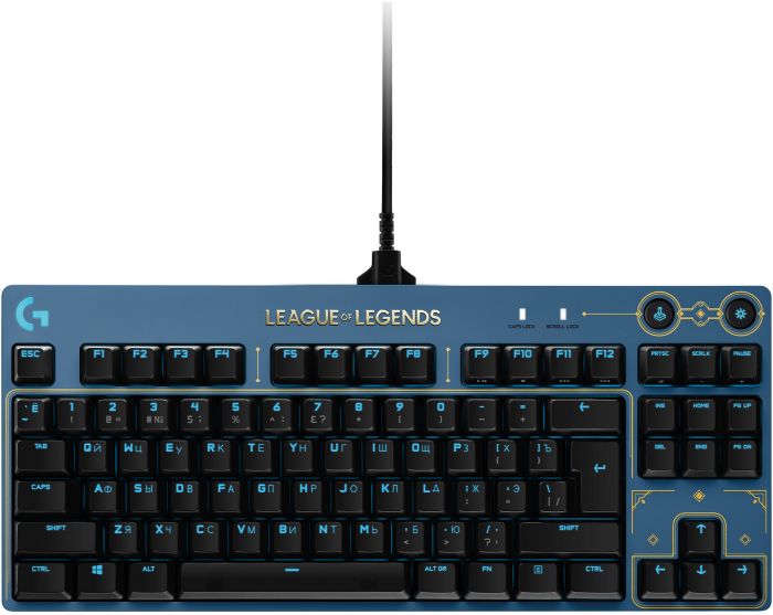 Клавiатура Logitech G PRO Mechanical Keyboard League of Legends Edition - LOL-WAVE2 Blue (920-010537) 