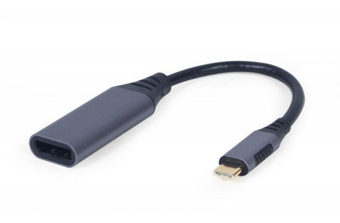 Адаптер Cablexpert DisplayPort - USB Type-C (F/M), 0.15 м, Black (A-USB3C-DPF-01)