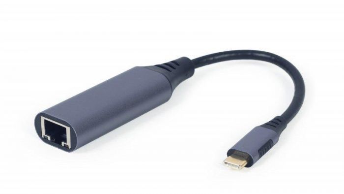 Адаптер Cablexpert USB Type-C - RJ-45 (M/F), 0.15 м, Black (A-USB3C-LAN-01) 