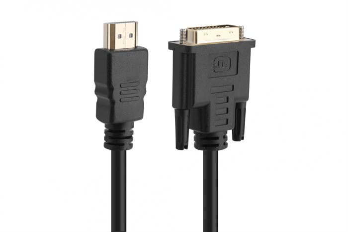 Кабель Prologix Premium HDMI - DVI V 1.3 (M/M), Single Link, 18+1, 3 м, Black (PR-HDMI-DVI-P-01-30-3m)