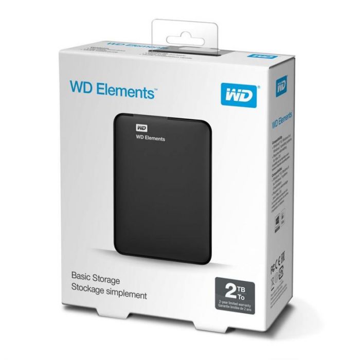 Зовнішній жорсткий диск 2.5" USB 2.0TB WD Elements Portable Black (WDBU6Y0020BBK-WESN)