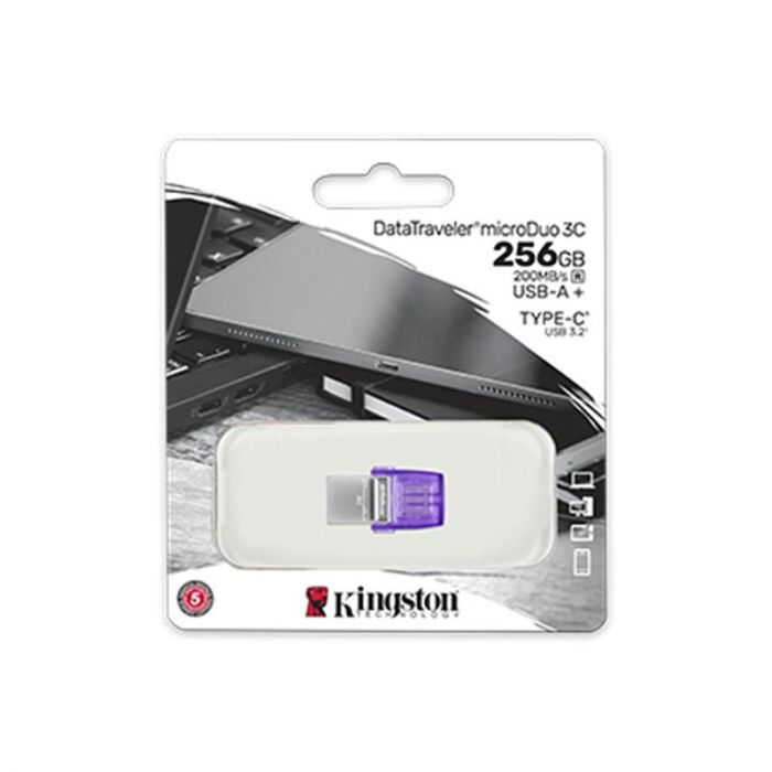 Флеш-накопичувач USB3.2 256GB Type-C Kingston DataTraveler microDuo 3C (DTDUO3CG3/256GB)