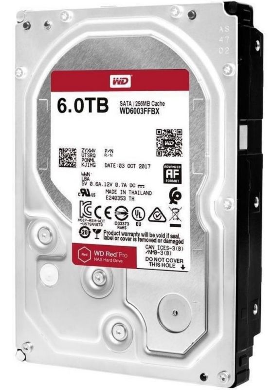 Накопичувач HDD SATA 6.0TB WD Red Pro NAS 7200rpm 256MB (WD6003FFBX)